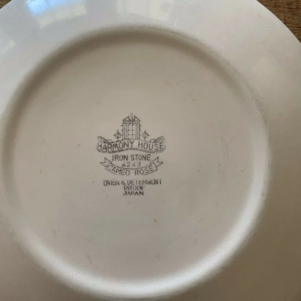 Vintage Harmony House Ironstone Cameo Rose 7.5